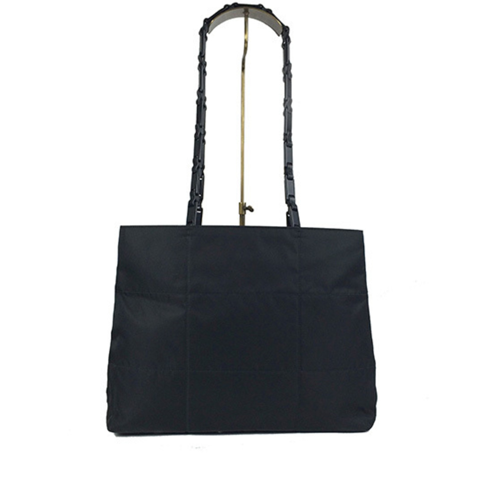 Prada Nylon Chain Tote Shoulder Bag Black